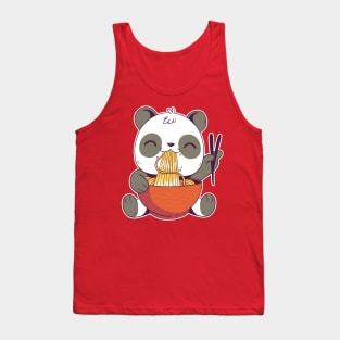 Cute panda bear eating ramen Tank Top